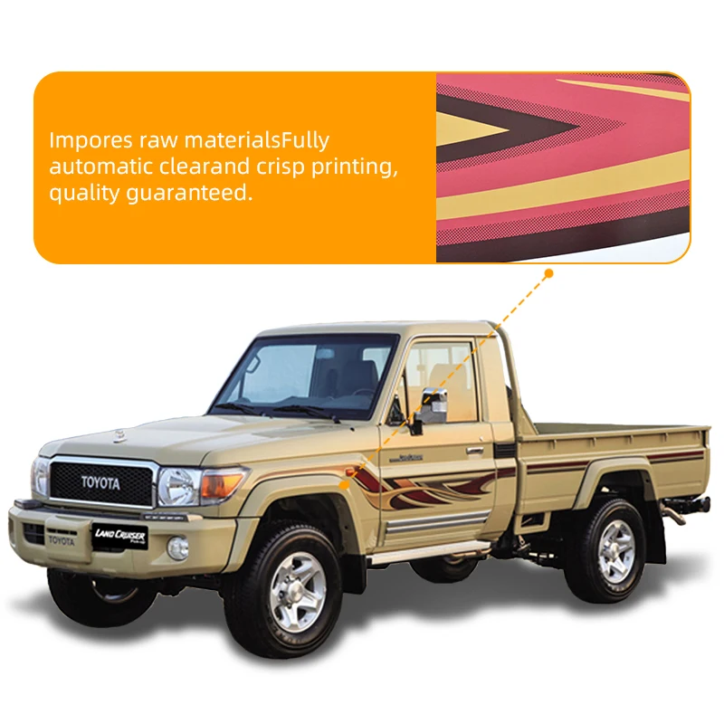 Guangzhou two doors decorative label vinyl decal stickers custom for toyota land cruiser