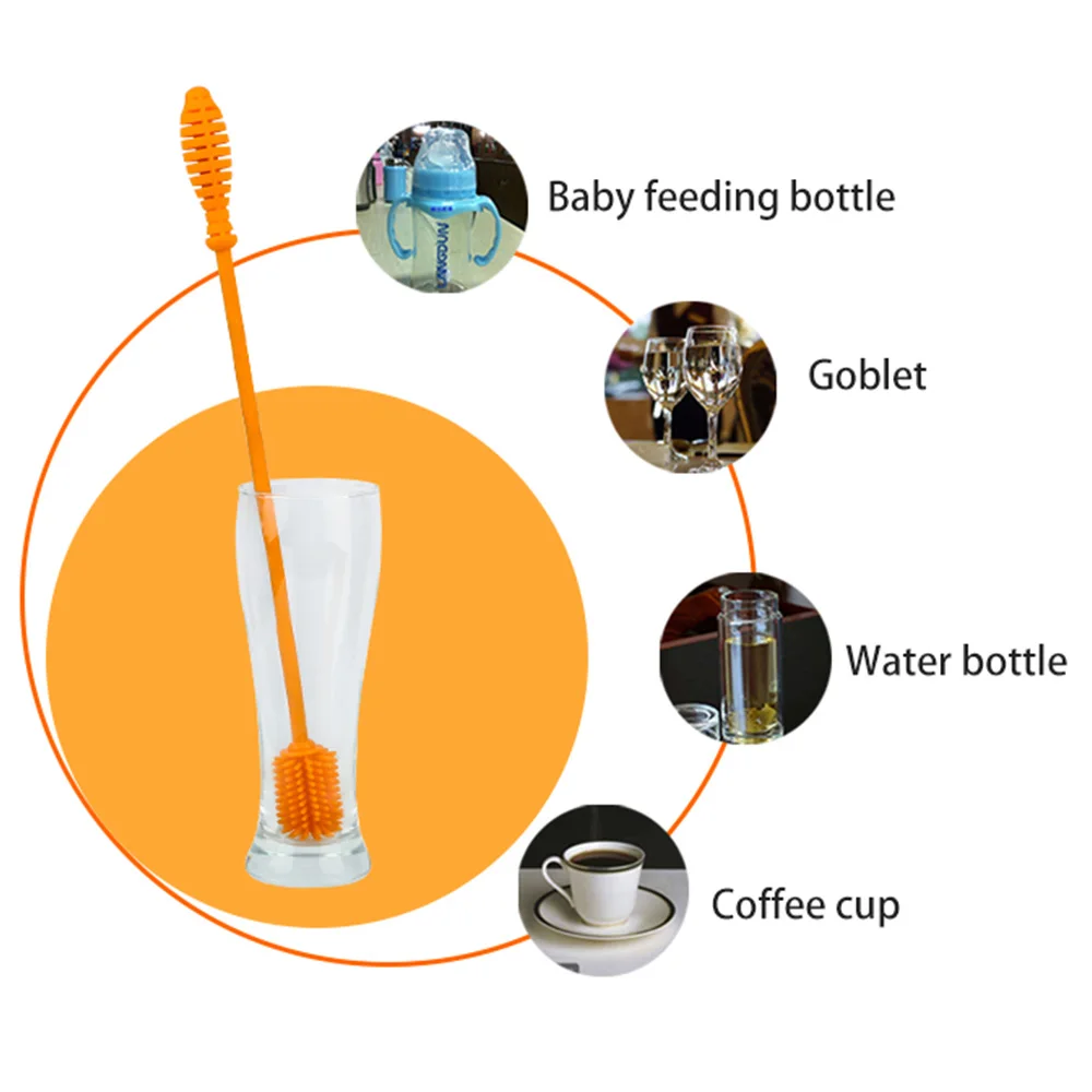 2024 New Baby Feeding Bottle Cleaning Cleaner Silicone Bottle Brush polypropylene Brush Silicone Cleansing Brush