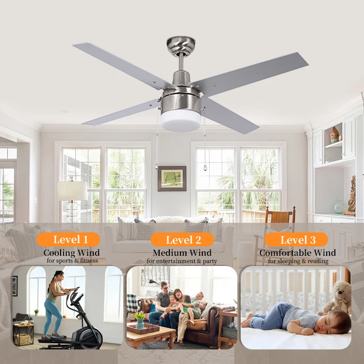 48 Inch Four-blades Ceiling Fan with light