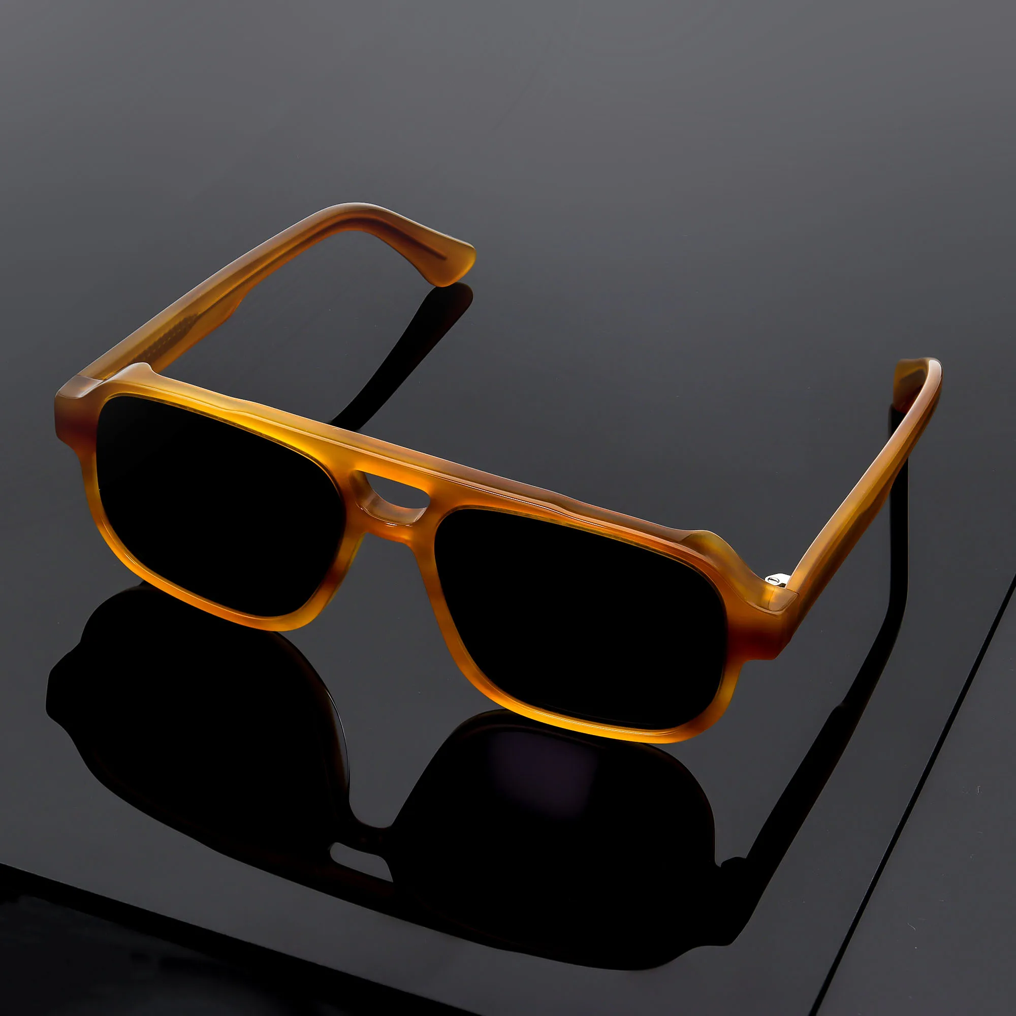 VSA25001 Double Bridge Acetate Sun Glasses Male High Quality Polarized Pilot Sunglasses for Mens