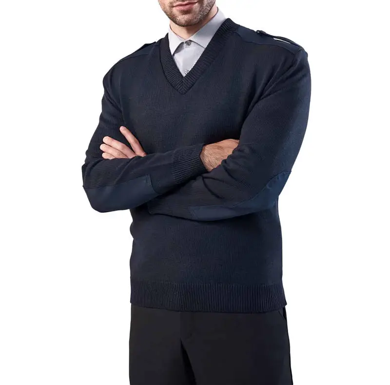 2024 Hot Selling Company Bank Office Employee Pullover Uniform Sweater OEM/ODM Knitted Corporate Airline Uniform Sweater