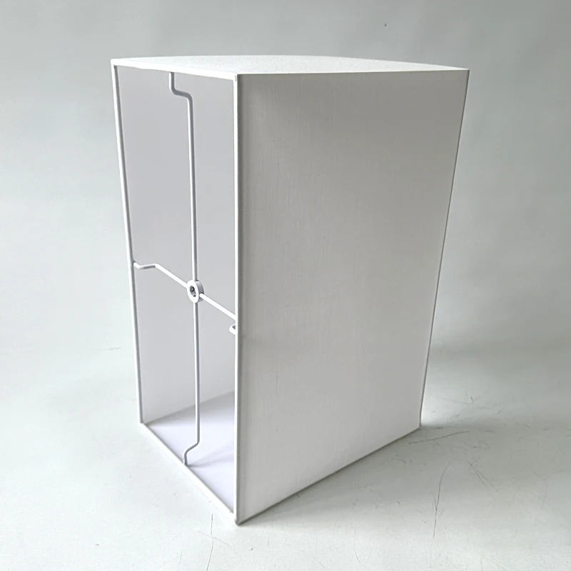 White Fabric Shades Hardback Rectangular Lampshade Covers Lamp Shade with Spider