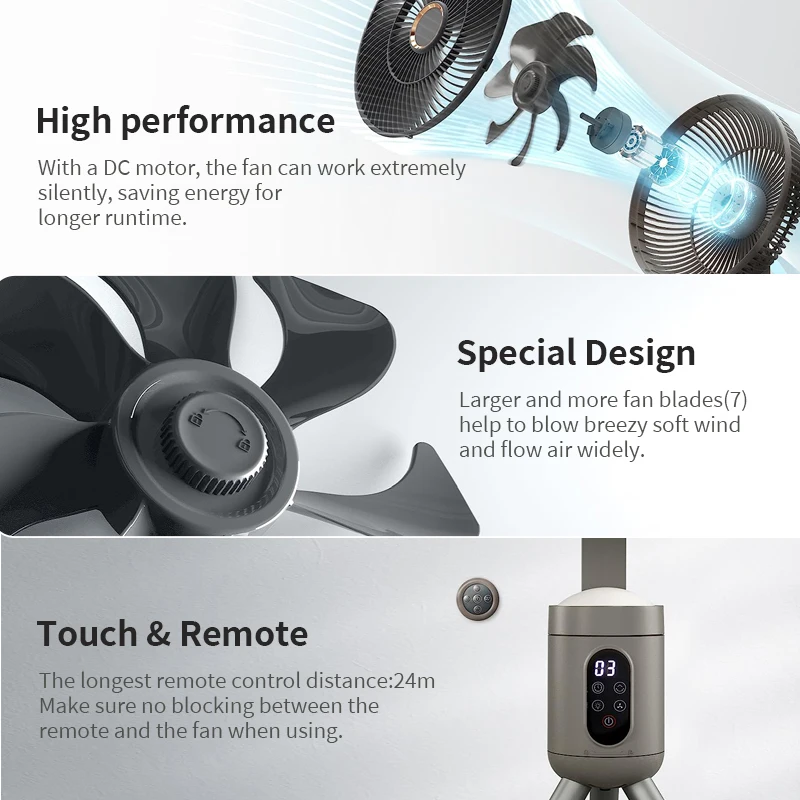 Outdoor Cordless Fan camping fan Rechargeable Fan Portable for outdoor