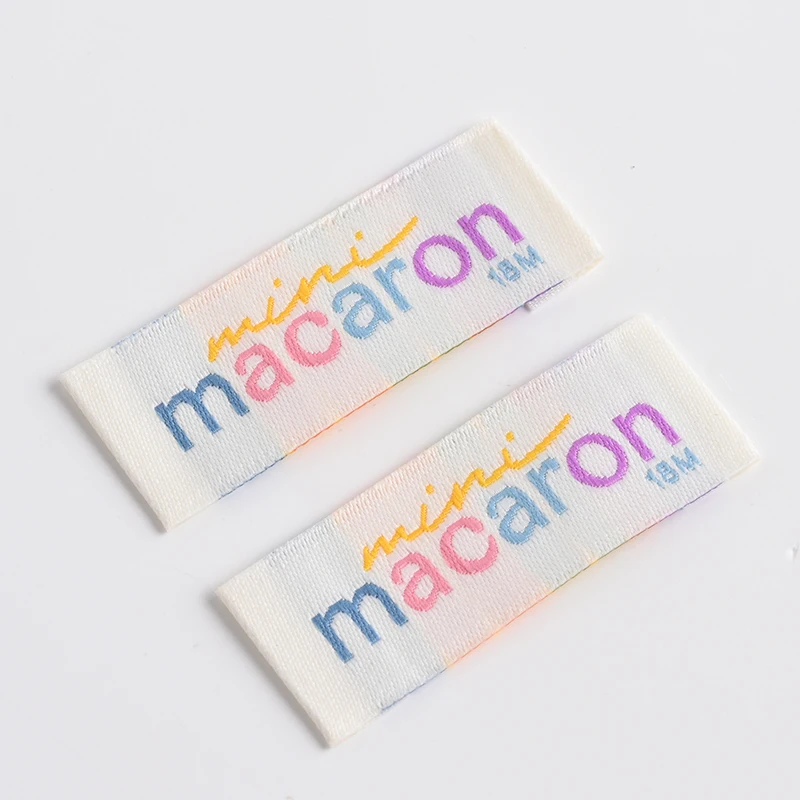 Terylene Woven Labels Custom For Clothing Bag End Fold Woven Labels