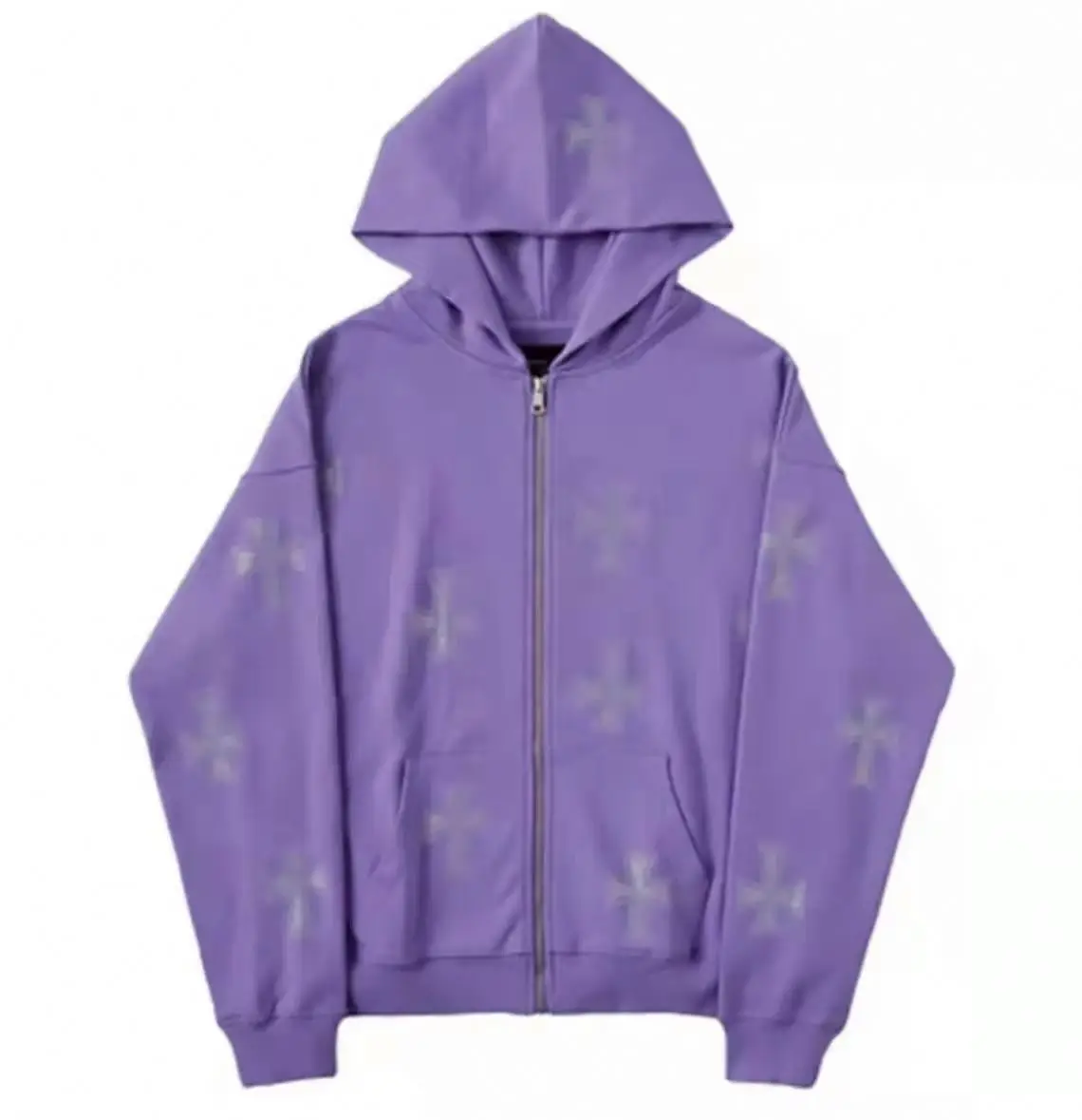 high quality 100% cotton men supplier custom shining zip up cross bling rhinestone studded hoodie with logo