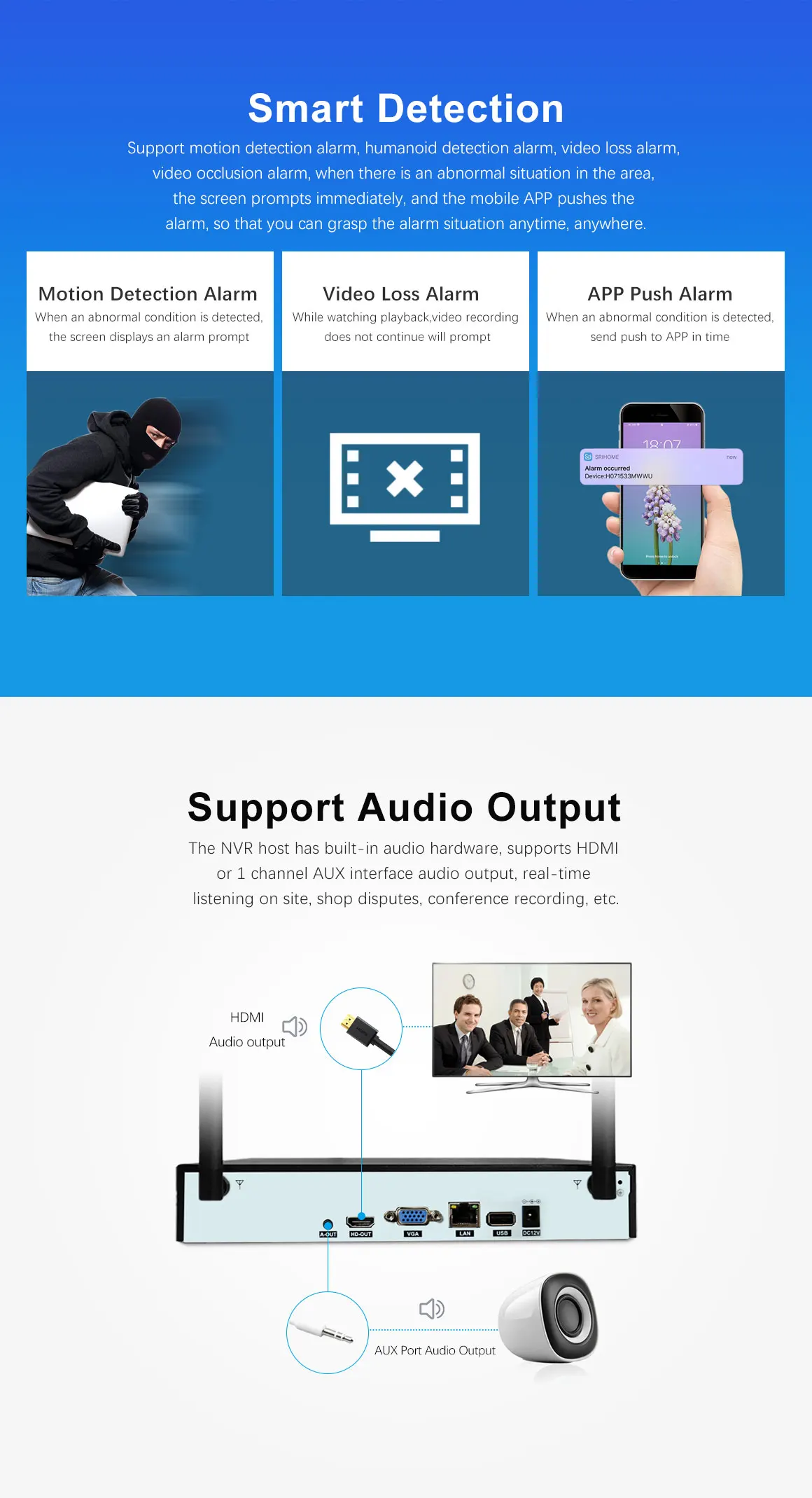 Hot Sales WiFi  8CH Security Wireless CCTV Cameras NVR Kit