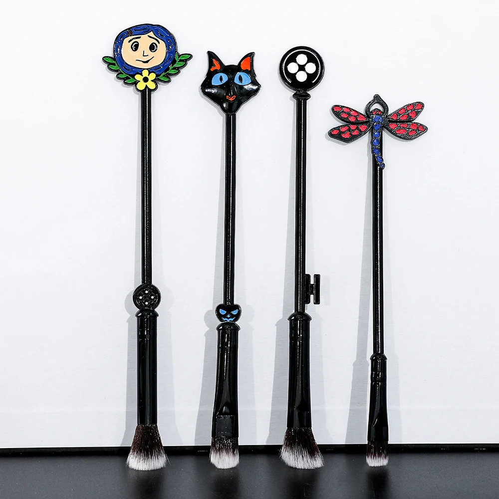 Thriller Fantasy Animation Ghost Mother Custom Makeup Brush Set Black High Quality Travel Eyeshadow Makeup Brushes Custom Logo