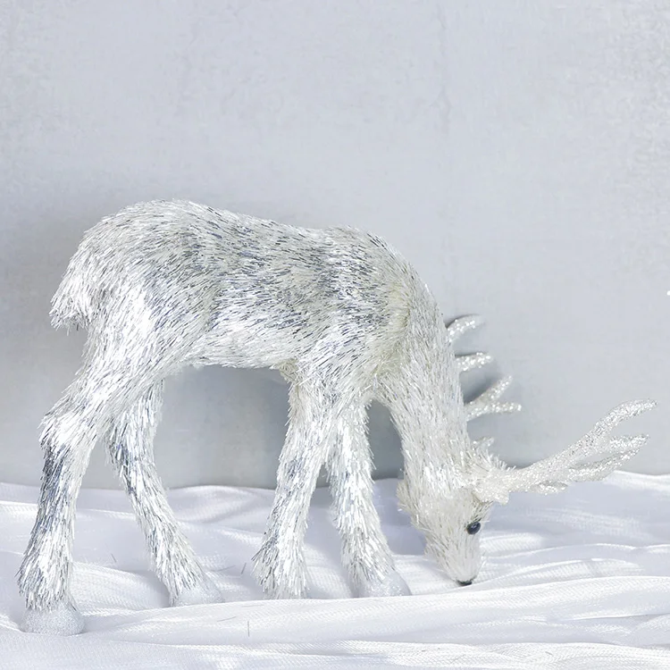 High quality resin handicraft Silver sets reindeer christmas decoration  homestay ornament