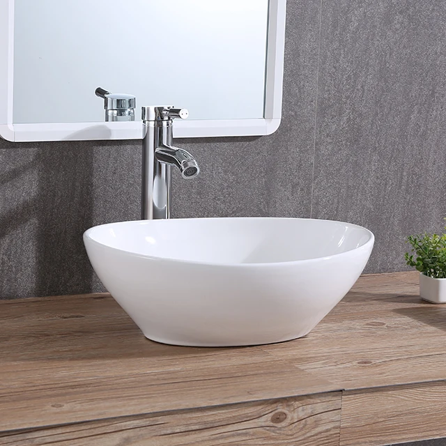 Economic small ceramic wash basin Aufsatzwaschbecken counter mounted bathroom vessel sink
