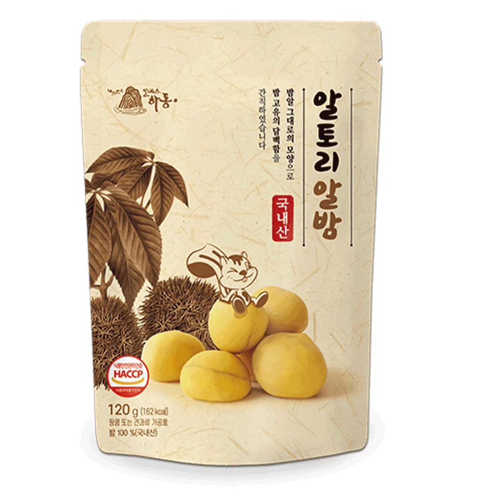 
Каштаны alдори (120 г), закуска из орехов, здоровая закуска, Сделано в Корее 