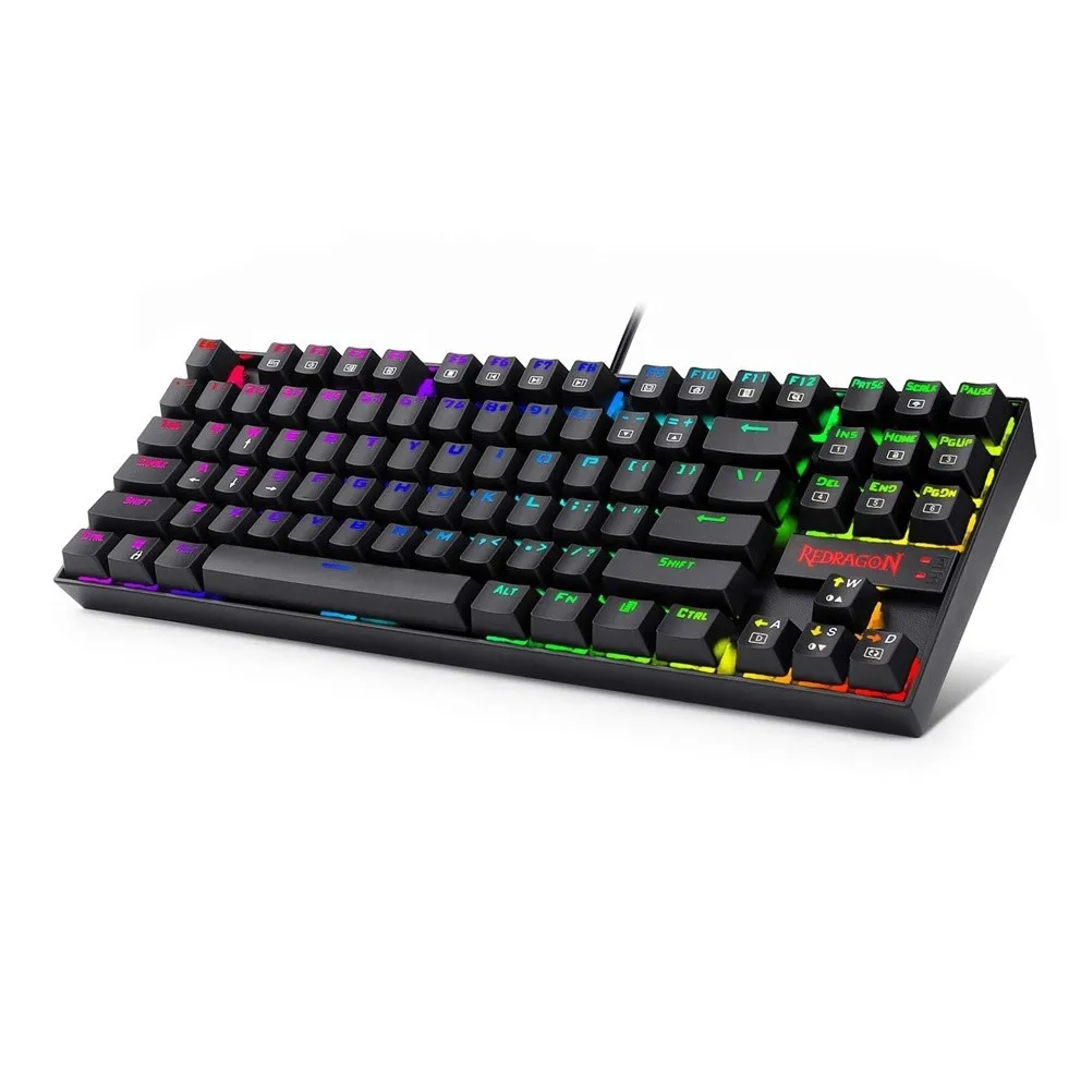 Red ragon K552 RGB Backlighting Mechanical Gaming Keyboard 87 Keys Blue Switches Backlit Keyboard For Gamer