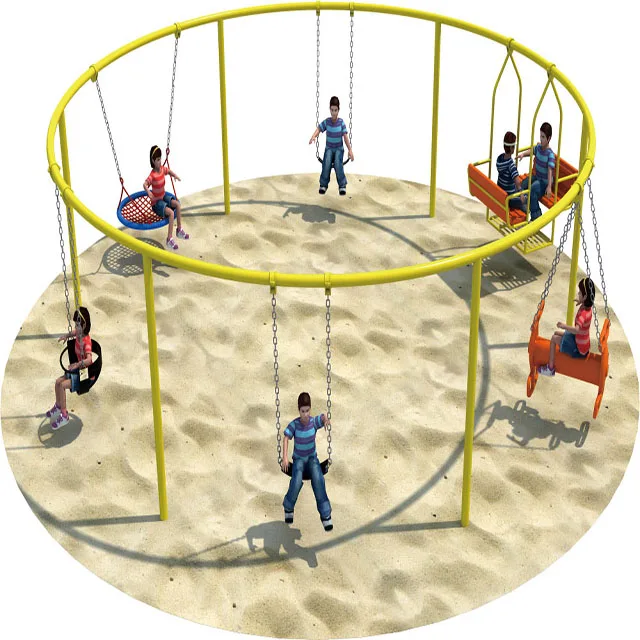 Factory supply funny outdoor amusement playground with swing and slide