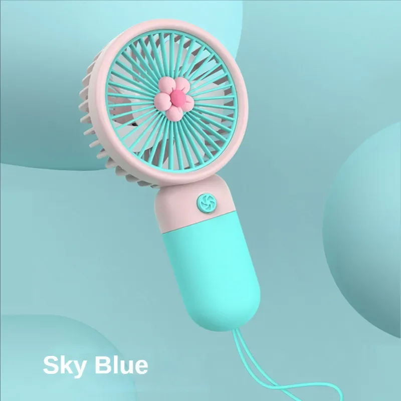 2023 New Animal Flower Mini Girl Hold USB Rechargeable Portable Fans Air Cooler Summer Handheld Mini Fan