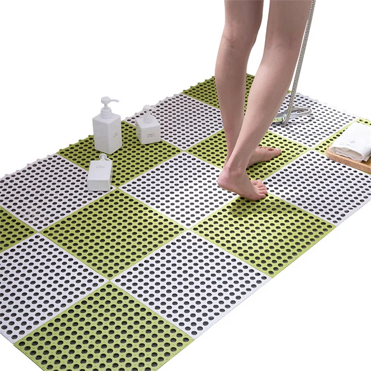 New Design Splice Bath Mat Absorbent Non-Slip TPE Bathroom Rug Shower Foot Massage Bath Mat