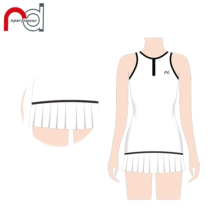 Free Custom Logo Sportswear Women tennis skirts  one piece Women Tennis Dress