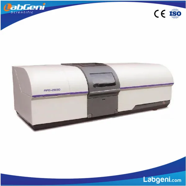 Atomic Absorption Spectrometer with both flame atomizer and the graphite furnace atomizer (AAS)