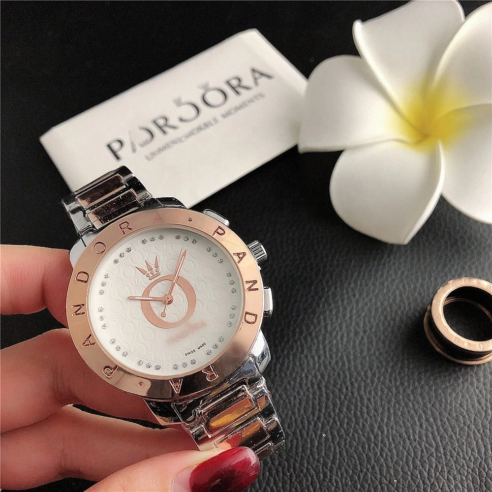 Fashion Large Dial Reloj Mujer Branded Luxury Pandor Female Ladies Quartz Watch for Women montre femme