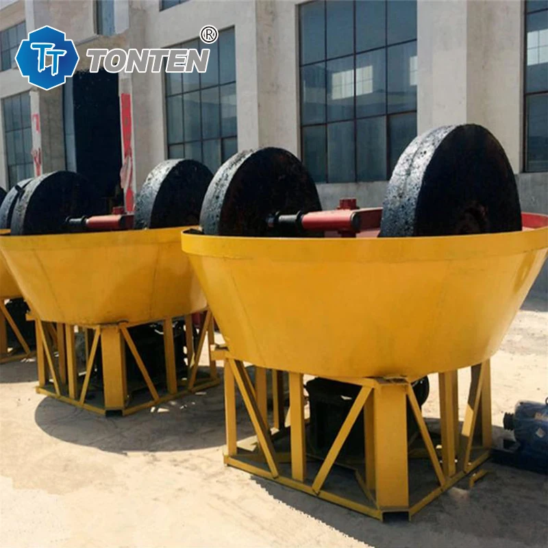Hot Selling Wet Pan Mill 1t/h Vertical Gold Milling Grinding Machine Stone Grinder