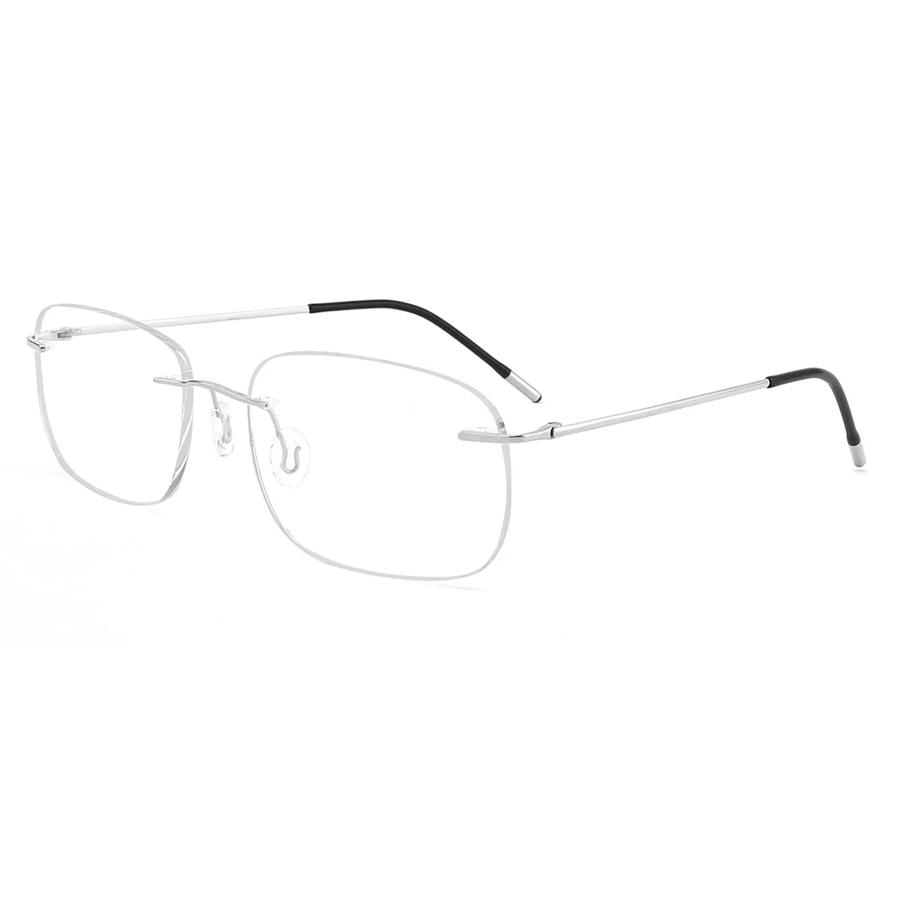 DM6441 Oversized Men Women Weight Light Thin Temple Rimless Pure Titanium Eyeglasses Frame Eyewear