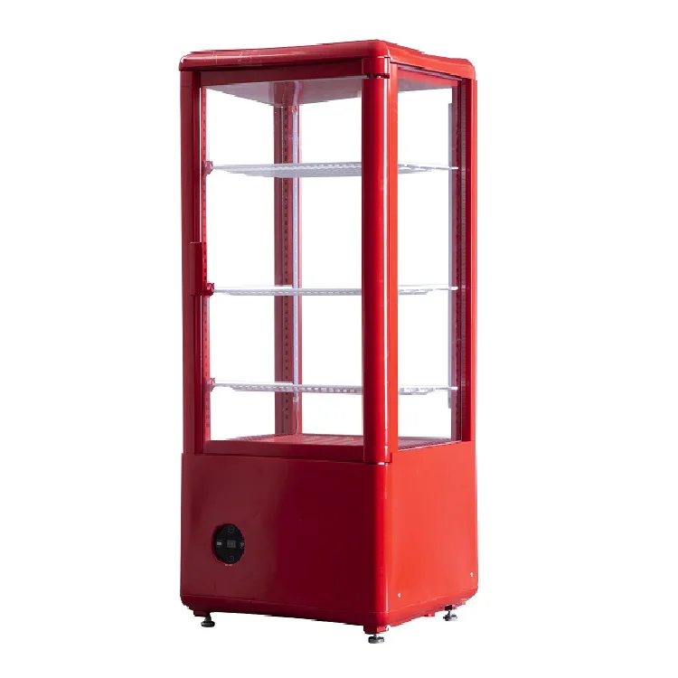 
Hot sale retro designed double layer tempered glass showcase freestanding display drinks fridge beverage cooler LC-78 for home nevera 