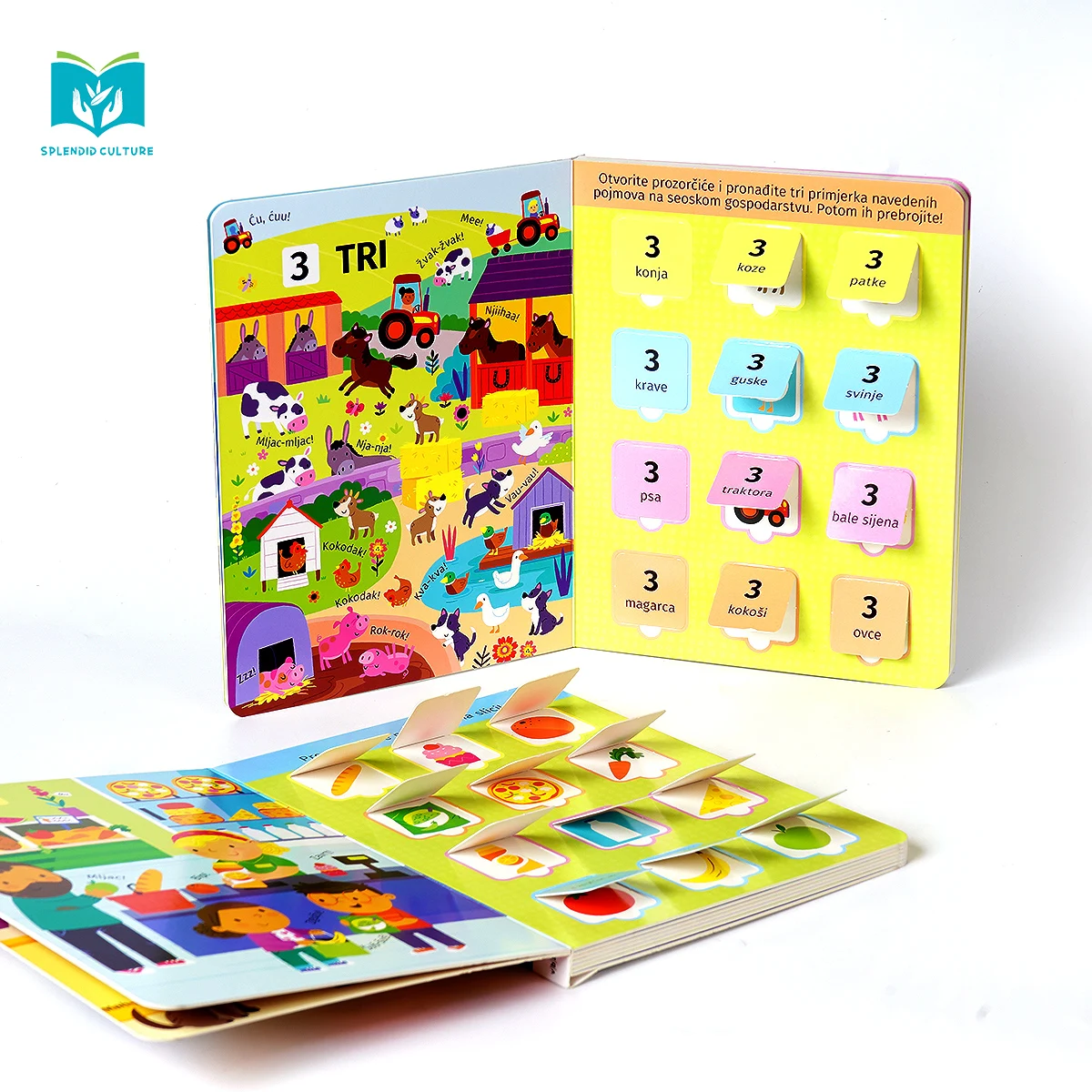 Eco-friendly custom  montessori toys Baby Kids flap book Children Board Books OEM Book Printing Service