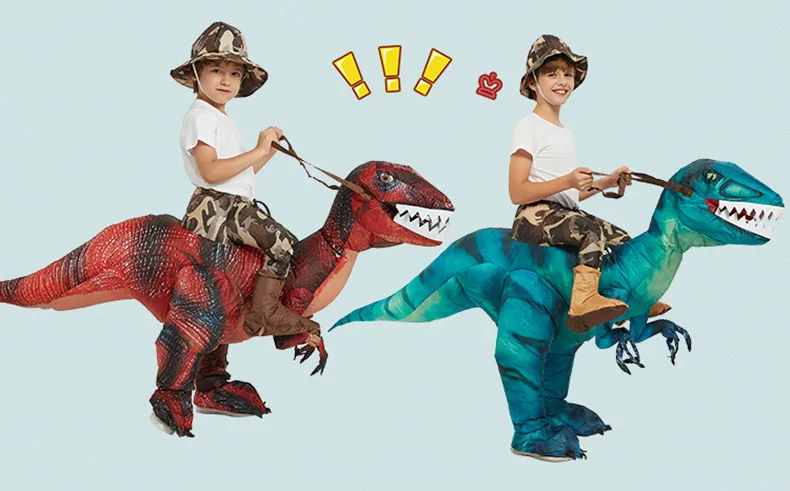 Halloween Kids Costume Funny Animal Ride Toy Costume Dinosaur Inflatable Outfit Rex Suit