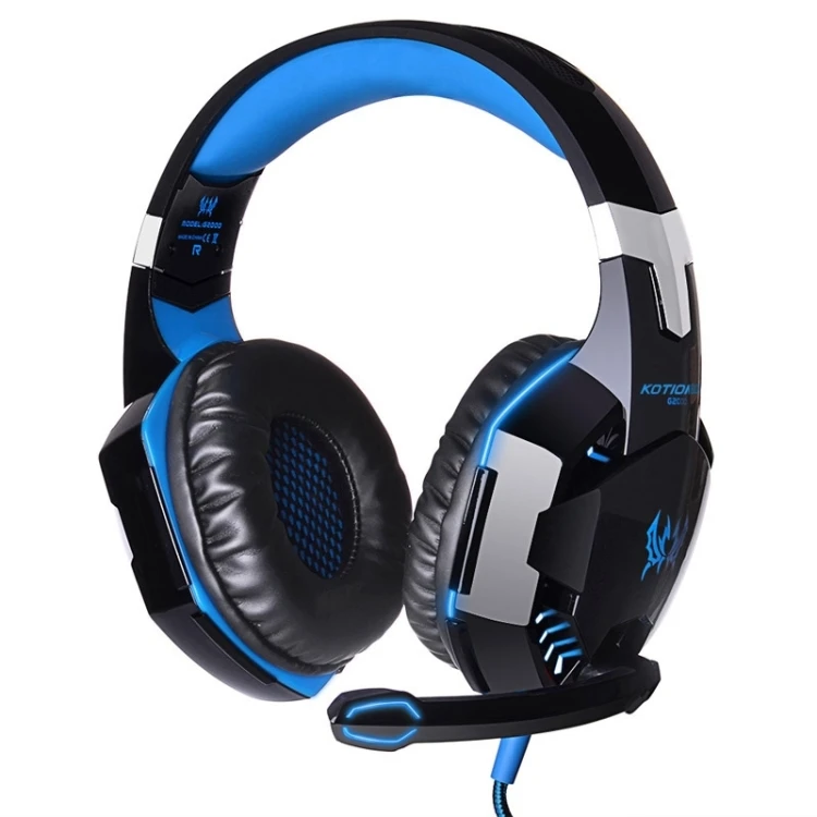 Hot Selling wired ps5 G2000 gaming headset vr headsets Stereo Casque pc gaming with Mic LED Light Auriculares Gamer for PS4