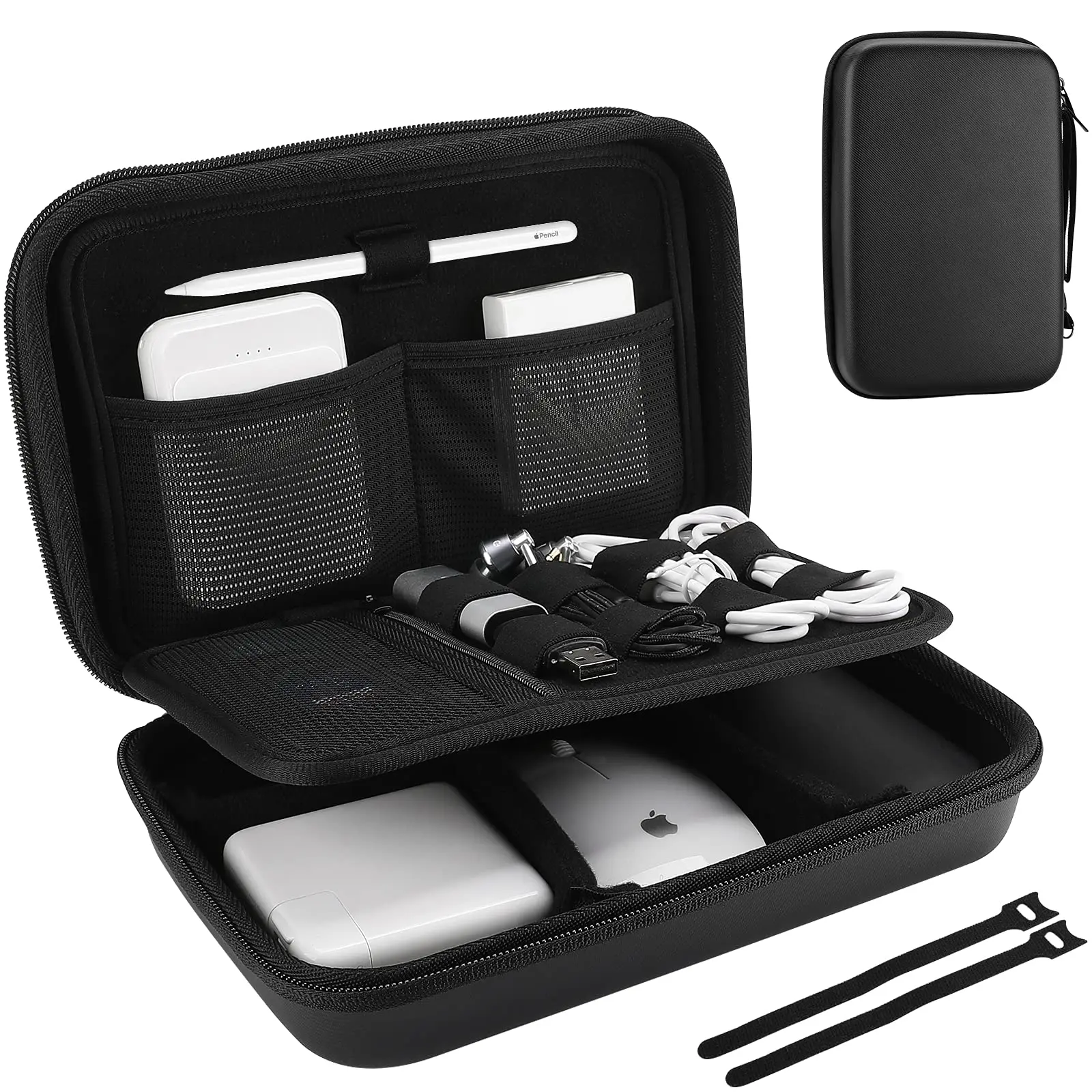 Portable Custom Eva Hard Shell Case For MacBook Power Adapter Chargers Cables Power Bank