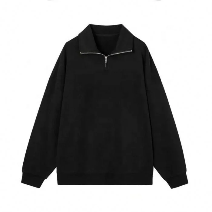 Wholesale High Quality Custom Long Sleeves Cotton 1/4 Zip Up Sweatshirt For Men Casual Pullover Cotton Hoodie