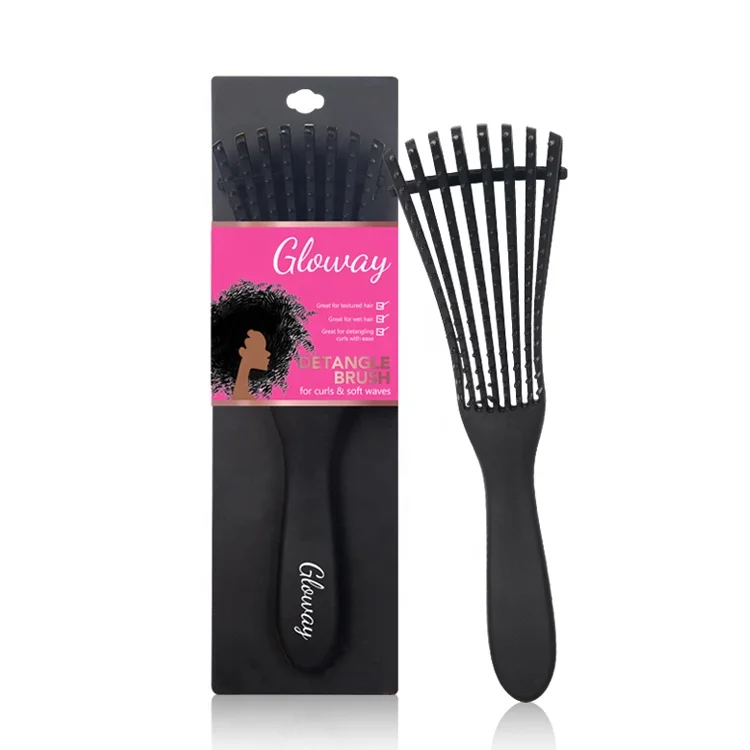 Gloway Oem Wholesale Detangling Hair Brush For 4C Hair Popular Afro Black Detangle Brush For Hair Custom Logo