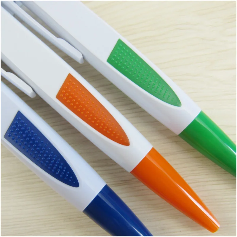 White Plastic Flat Pen Advertising Ballpoint Pen for Office Publicity Can Promote Small Gift Pen Wholesale Can Be Customized