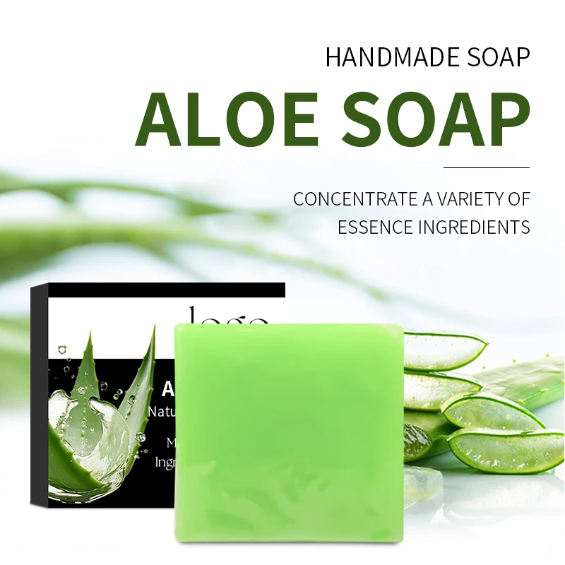 Wholesale OEM Hydrating Soothing Vegan Organic Firming Soap Bars Natural Aloe Vera Extract Handmade Soap