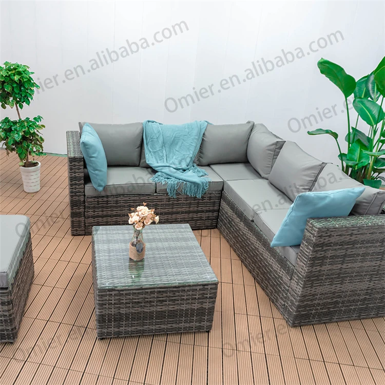 China Manufacturer Direct Sale New Italy Rattan Wicker Outdoor Garden Complete Set of Tables and Sofas Outdoor Furniture Sets