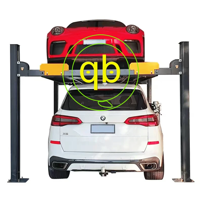 4-Post Two Layer Car Parking Lift System Mechanical Vehicle Garage Hydraulic 4 pole Parking Lift Equipment For House & Commerce
