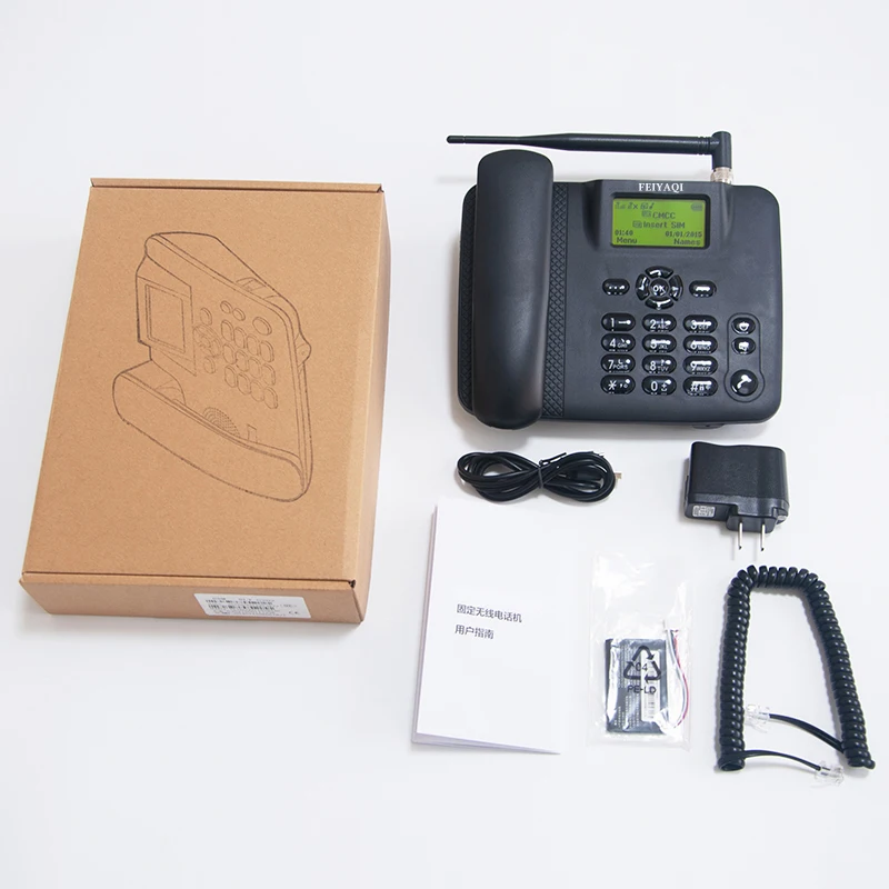  2G / 3G GSM WCDMA фиксированный беспроводной телефон с двумя SIM-картами и записывающим настольным беспроводным