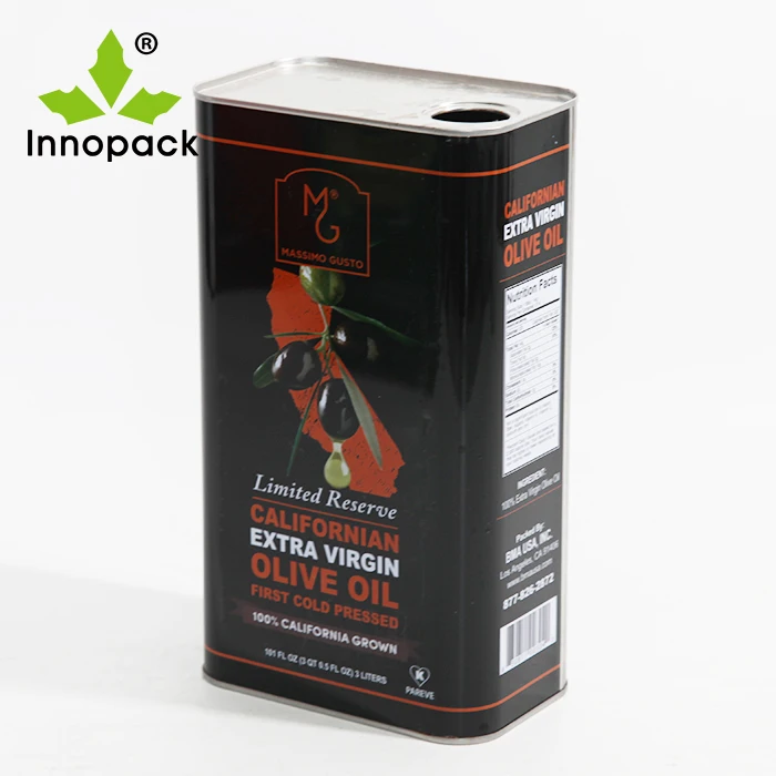 Food Grade Square Metal Tin Can with Lid for Olive Oil or Chemical