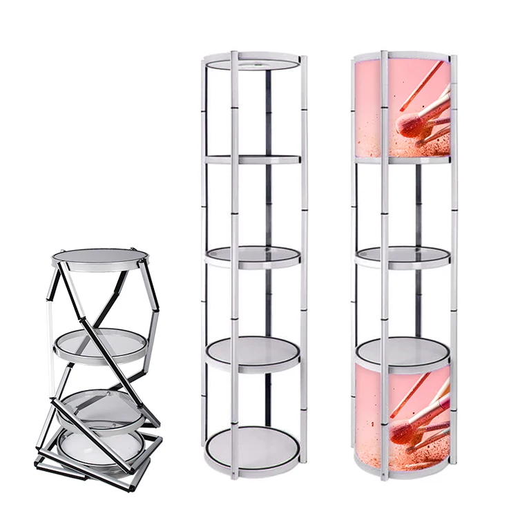 Factory Direct Supply Acrylic Folding Twist Display Tower light up display stand pop up