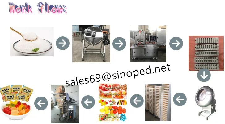 Semi-automatic 50 Kg per hour Gummy bear jelly candy pouring production line