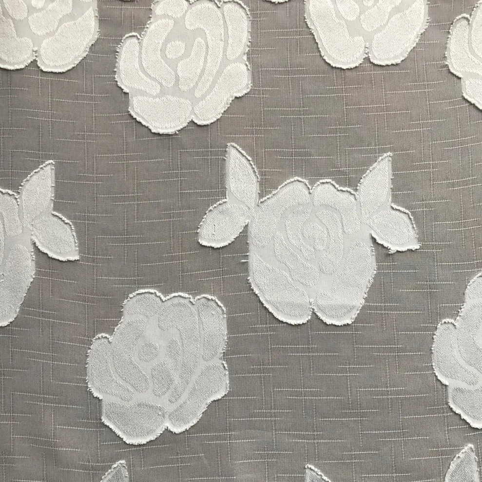 wholesale factory make chiffon with jacquard flower fabric for dresses, shirts