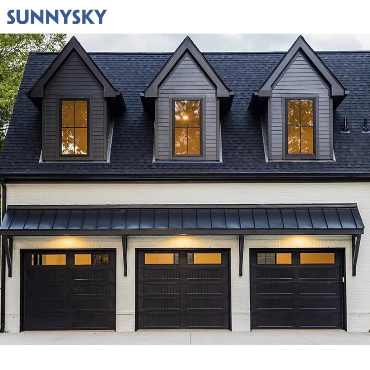 Sunnysky aluminum modern sandwich construction safe garage door overhead garage doors