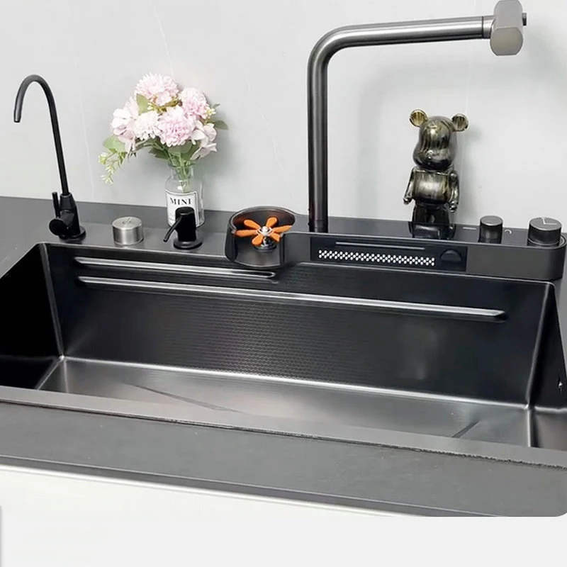 Pexmax Dolphin 304 Stainless Steel Waterfall Kitchen Sink Multifunctional Kitchen Sink Countertop Luxury Smart Kitchen Sinks