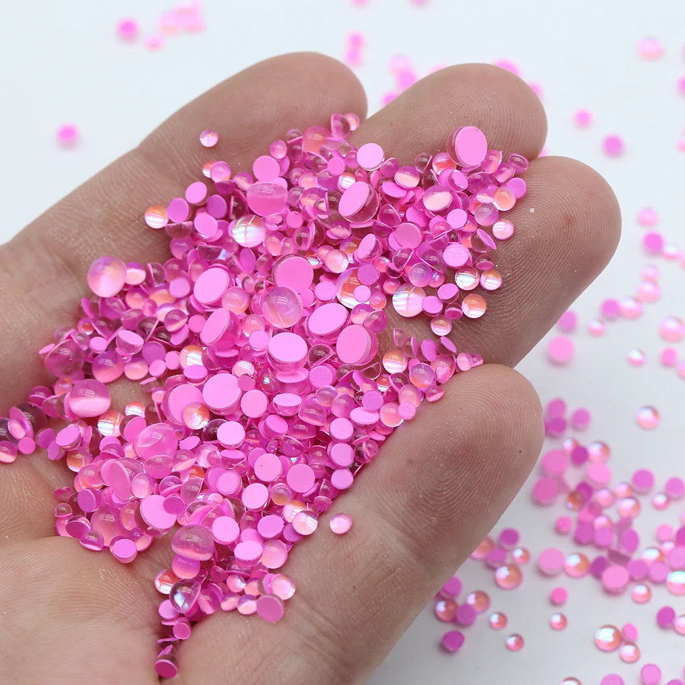 XULIN SS6-SS20  Mermaid Beads Glass Rhinestone Crystal Aurora Nail Art Decorations