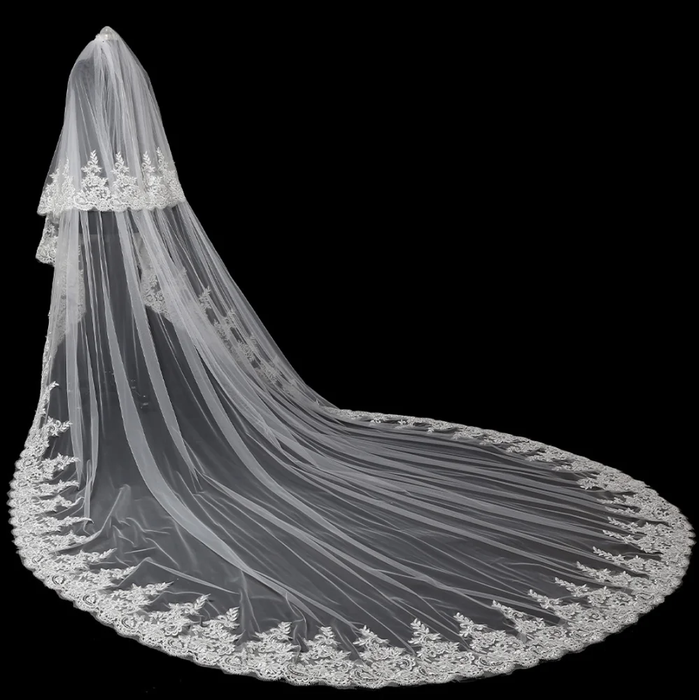 
Элегантная уличная Длинная фата свадебный гребень свадебная фата головной убор 4 м 