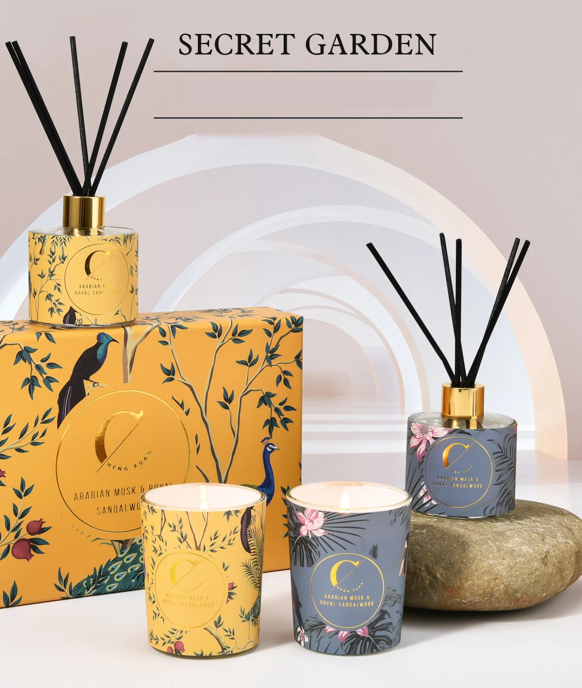 wholesale home decor aromatherapy fragrance oil Scented Candle aromatherapy gift box reed diffuser set gift set reed diffuser
