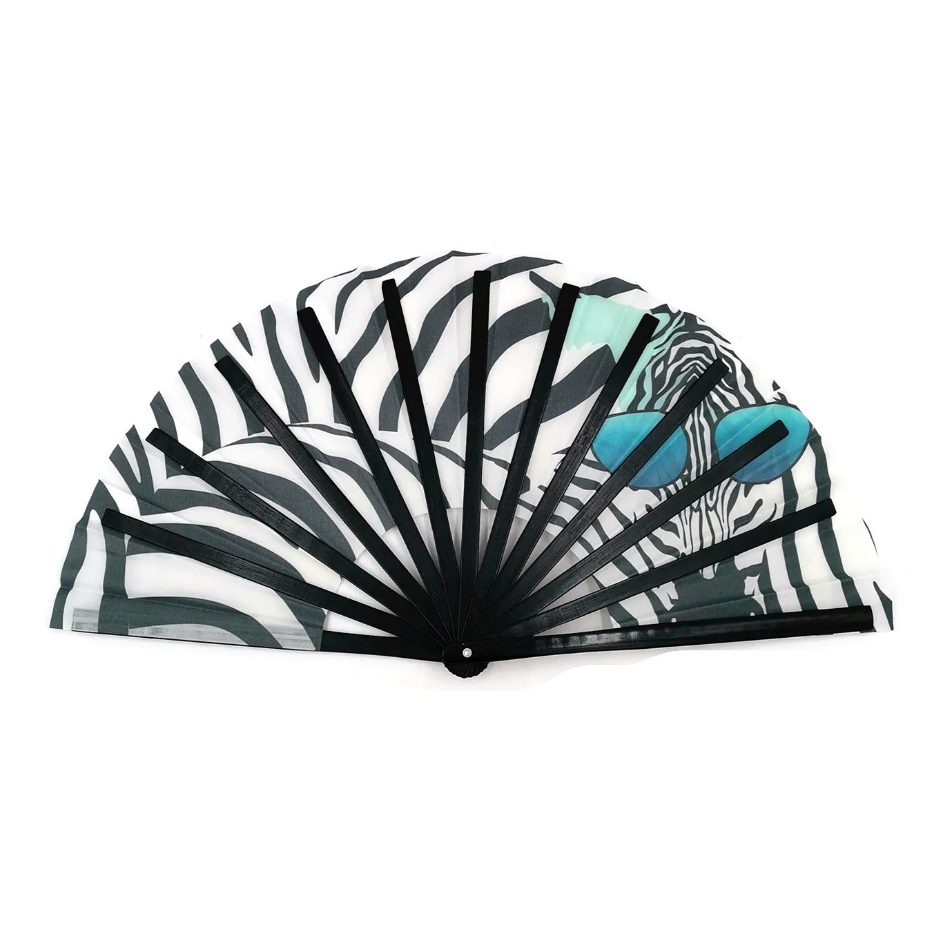 summer 2021 organic bamboo fabric large rave foldable hand fan