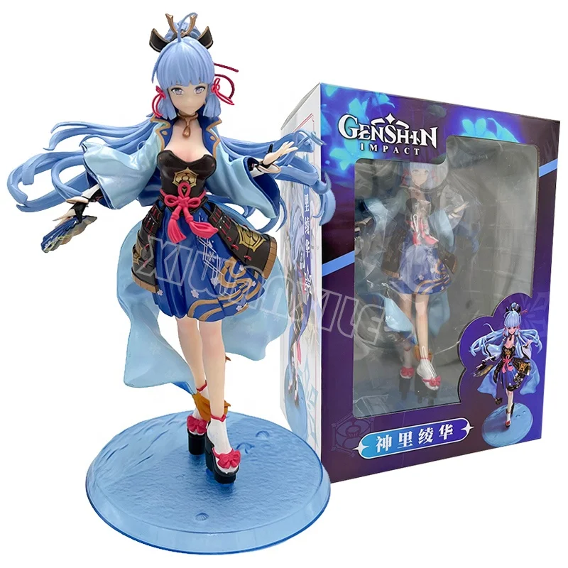 27cm Genshin Impact Kamisato Ayaka Anime Figure Genshin Impact Paimon/Klee/Qiqi Action Figure Zhongli Figurine Adult Doll Toys
