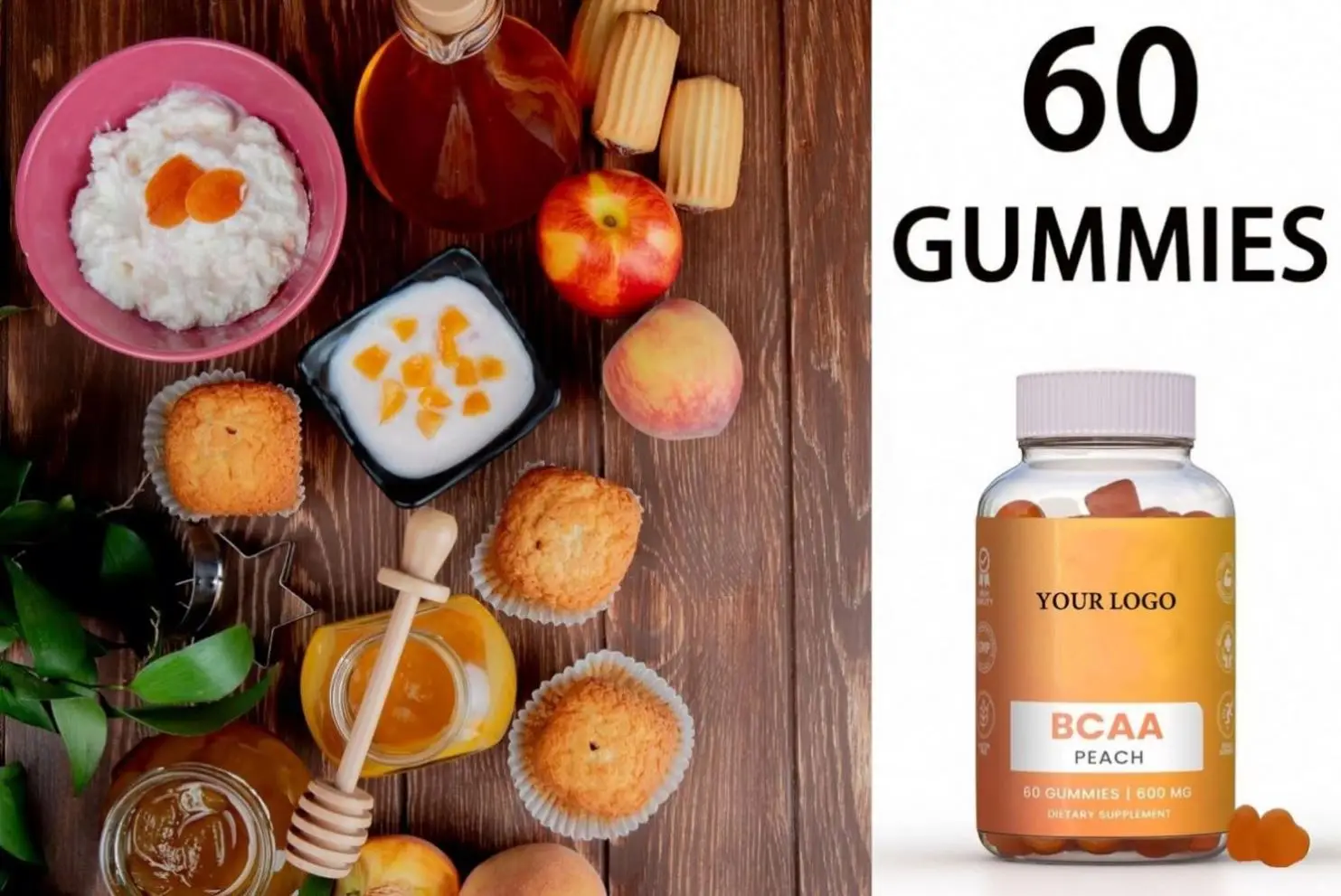 ODM&OEM BCAA Plus Recovery Creatine Monohydrate BCAA Amino Acid Supplement Gummies Supports Lean Muscle Maintenance Pre Workout