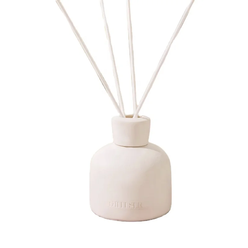 NEWIND 250ml Glass Ceramic Reed Diffuser Home Fragrance Air Freshener Aromatic Oil Perfume Reed Diffuser Set