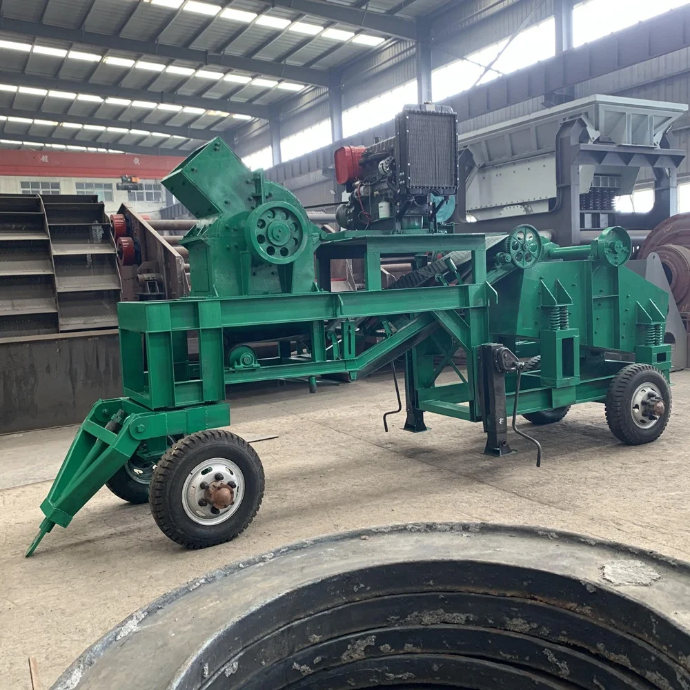 Traction mobile hammer crusher station,hammer mill for sand making plant