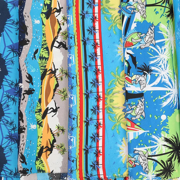 Оптовая продажа, водонепроницаемая пляжная короткая ткань из 100% полиэстера с цветочным принтом